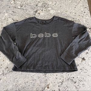 Bebe Sport Women’s Sequin Boxy Long Sleeve Tee